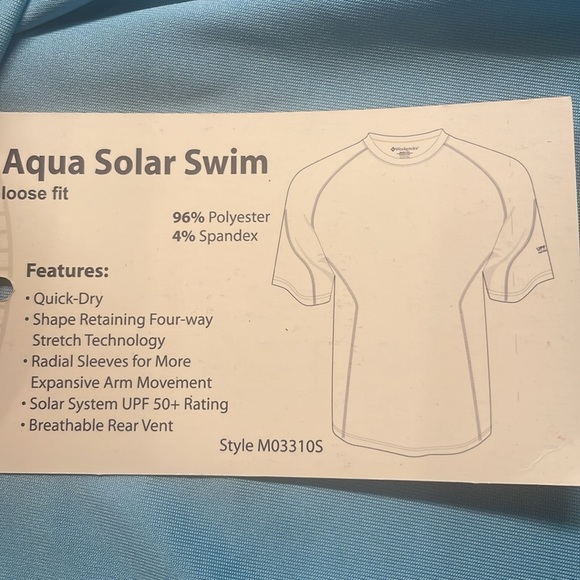 Weekender Rash guard performance athletic top aqua solar short sleeve sky blue S - Picture 9 of 10